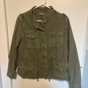 Buffalo David Bitton Olive Utility Military Jacket Size M